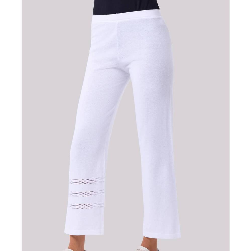 NEW ANGEL APPAREL crochet inset knit pants in white